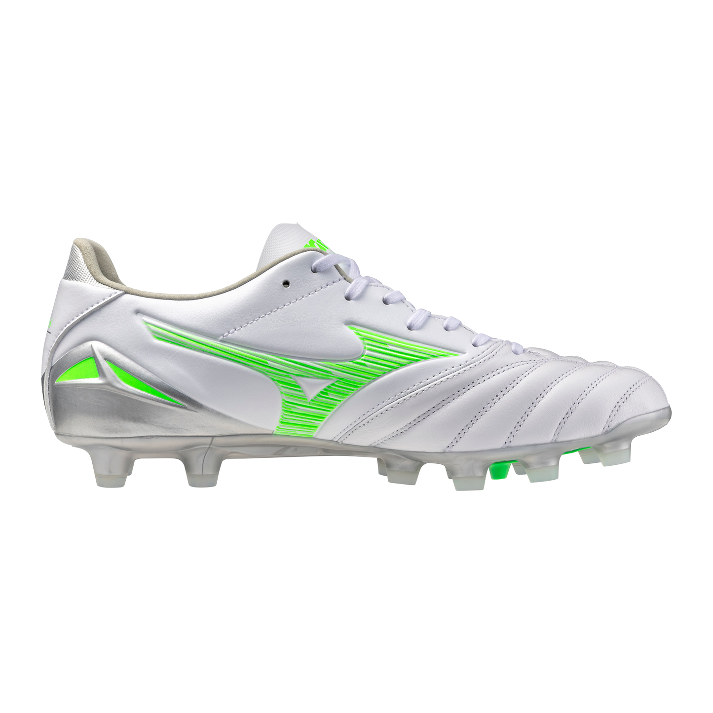 Mizuno Morelia Neo IV Pro FG - White/Green Gecko