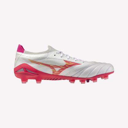 Mizuno Morelia Neo IV Beta Elite FG - White/Pink Tetra/Fuchsia Purple