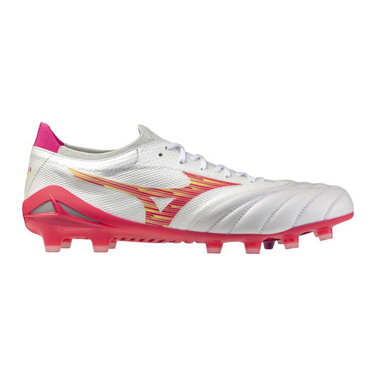 Mizuno Morelia Neo IV Beta Elite FG - White/Pink Tetra/Fuchsia Purple