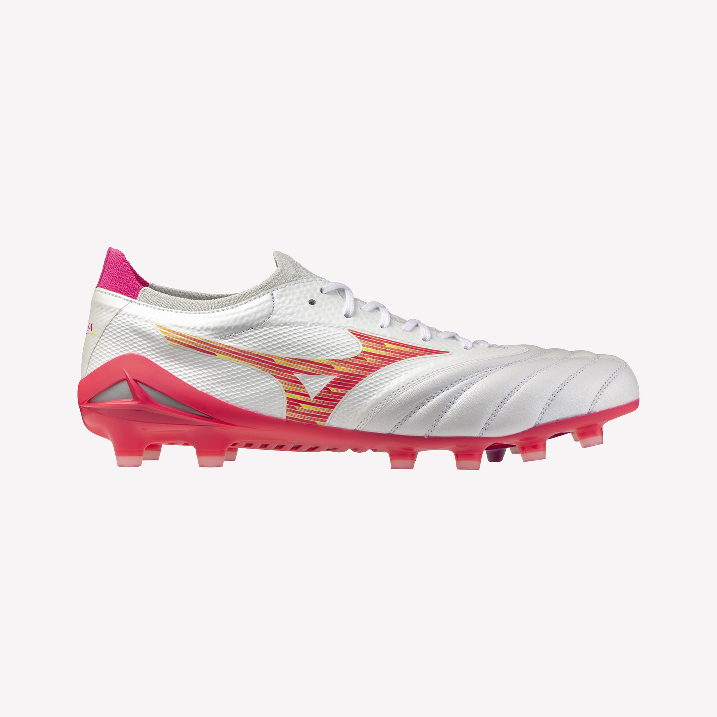 Mizuno Morelia Neo IV Beta Elite FG - White/Pink Tetra/Fuchsia Purple
