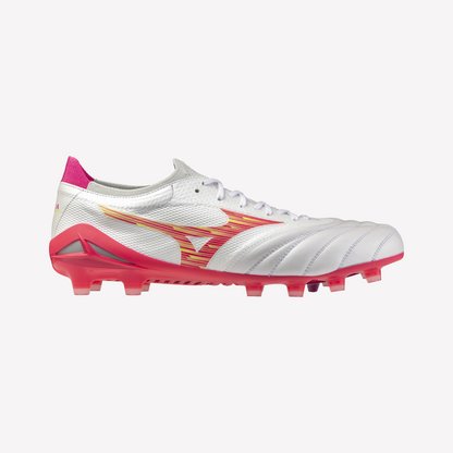 Mizuno Morelia Neo IV Beta Elite FG - White/Pink Tetra/Fuchsia Purple