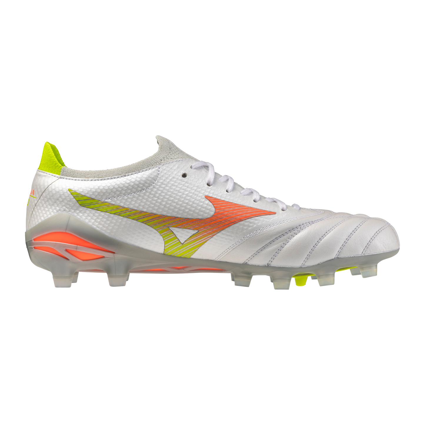 Mizuno Morelia Neo V Beta Elite FG - White/Lava Orange/Evening Primrose