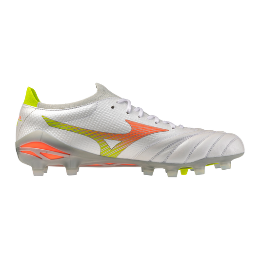 Mizuno Morelia Neo V Beta Elite FG - White/Lava Orange/Evening Primrose