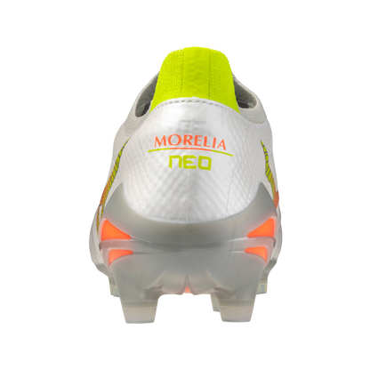 Mizuno Morelia Neo V Beta Elite FG - White/Lava Orange/Evening Primrose