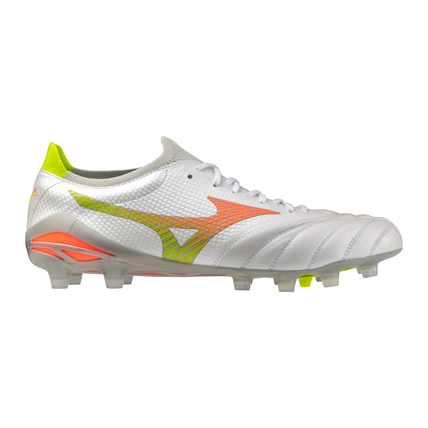 Mizuno Morelia Neo V Beta Elite FG - White/Lava Orange/Evening Primrose