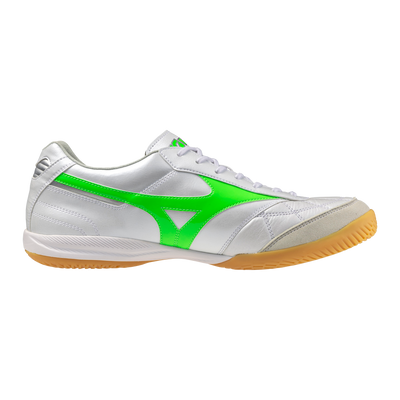 Mizuno Morelia Sala Elite Indoor in White and Green Gecko