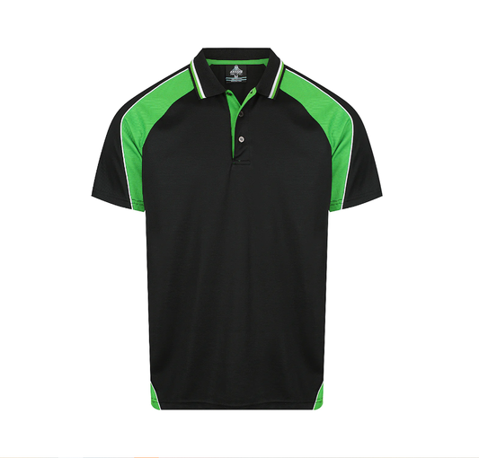 PANORAMA POLO - Black/Kawa Green/White