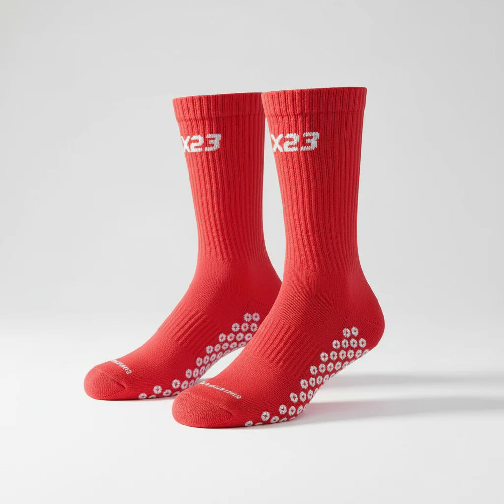 X23 Crew Grip Socks - Red