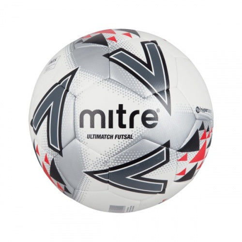 Mitre Ultimatch Futsal Ball - White/Red