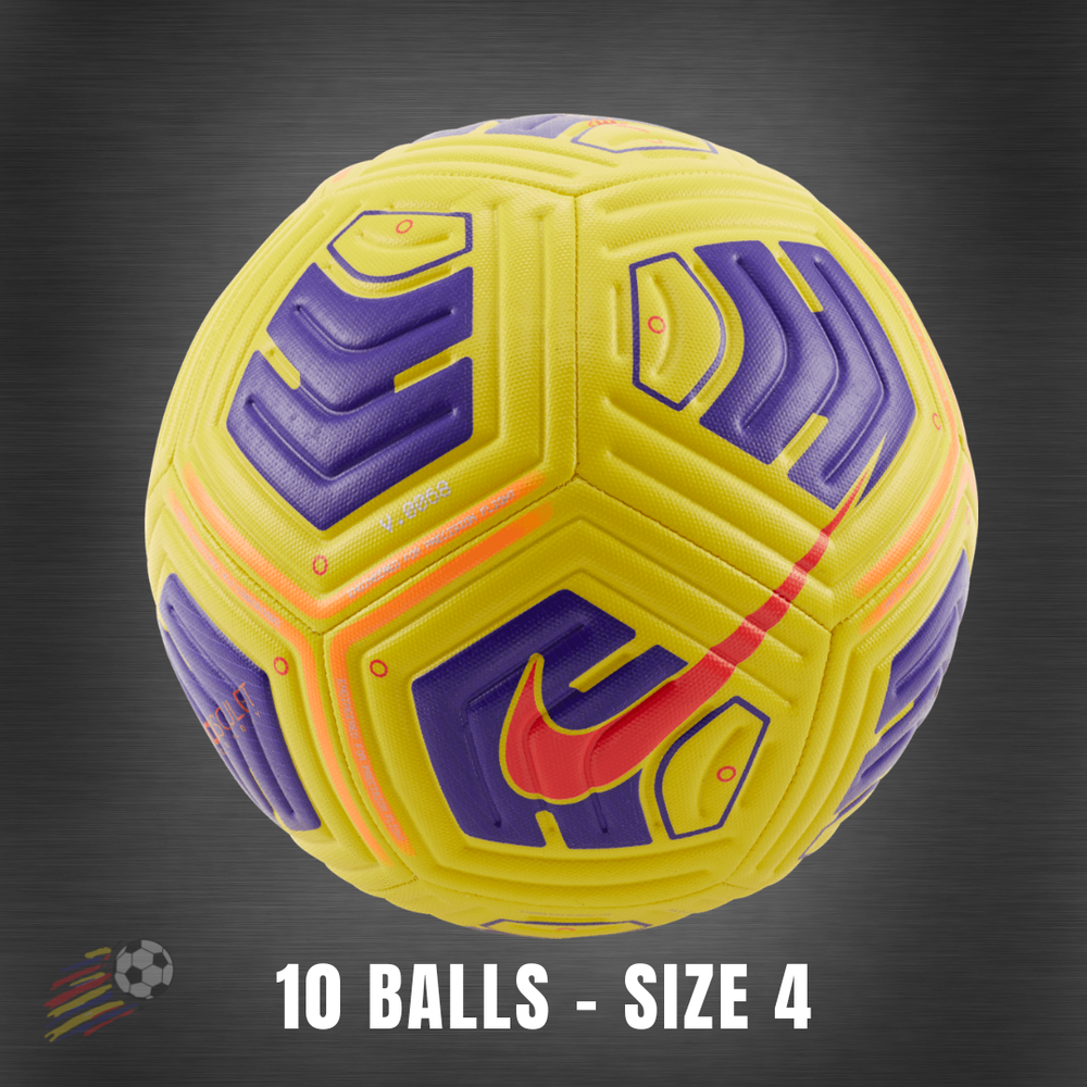 Ball Pack - 10 Nike Academy Team Football Yellow/Violet/Bright Crimson size 4
