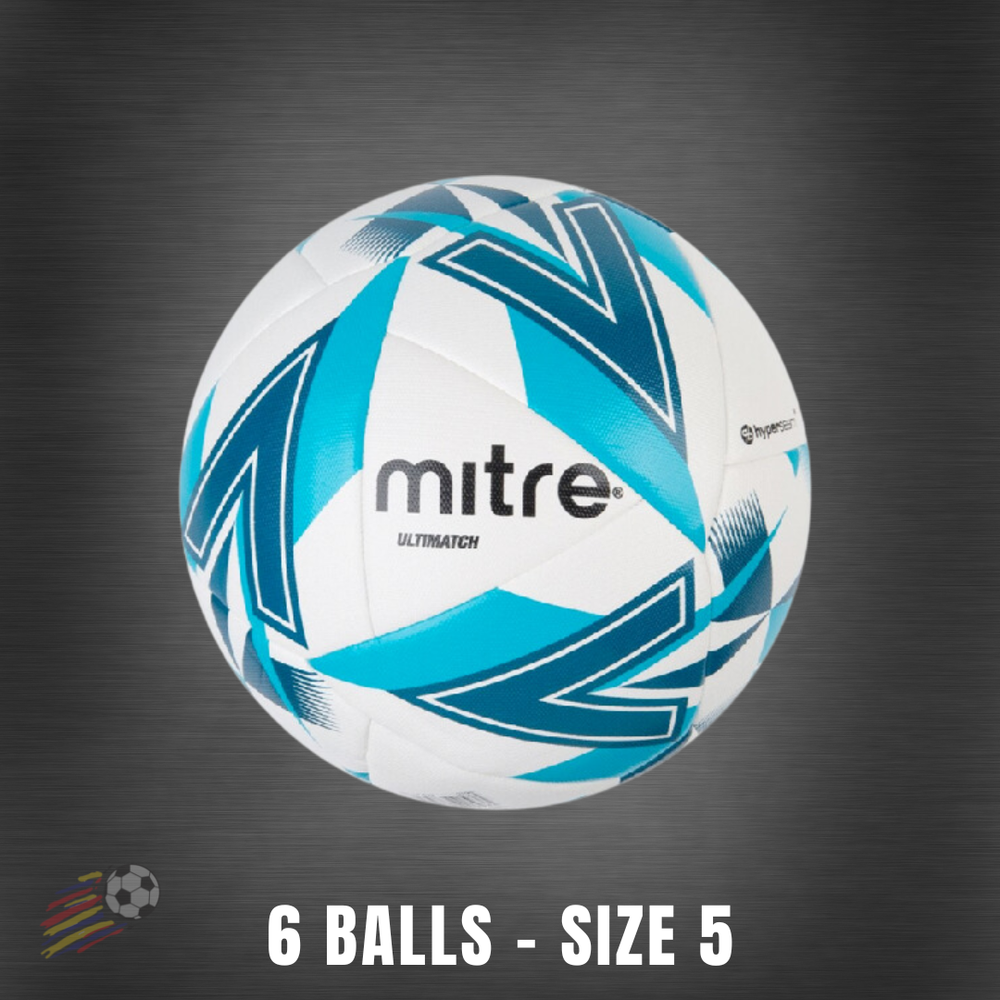 Ball Pack - 6 x Mitre Ultimatch One Football  White/Blue | Size 5