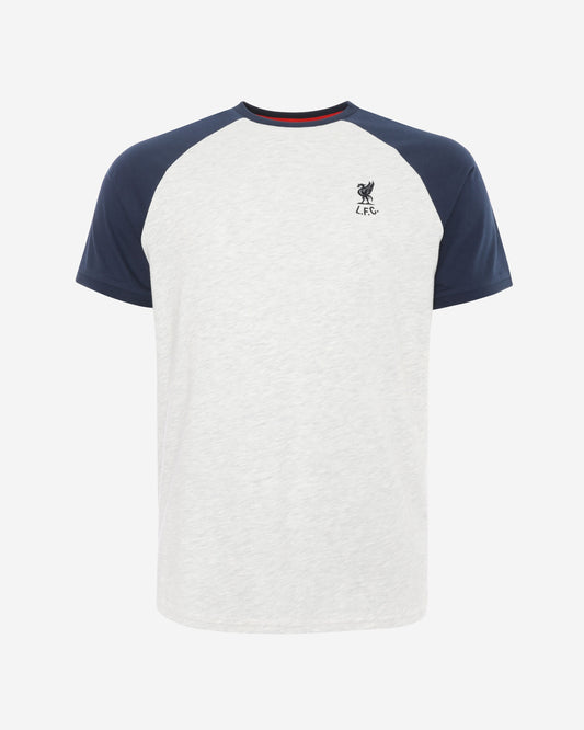 Liverpool FC Mens Ecru Marl Raglan Tee