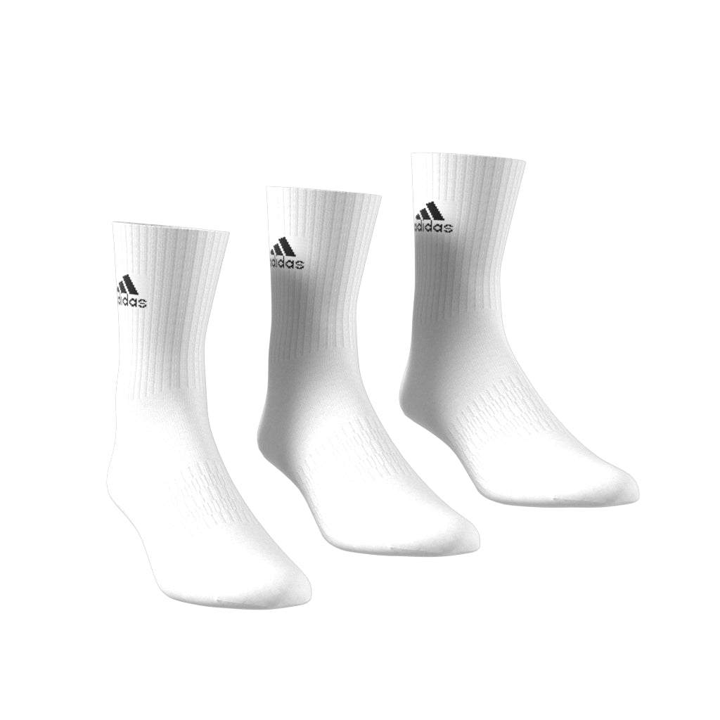 adidas Cushioned (3 Pack) Crew Training Socks - White