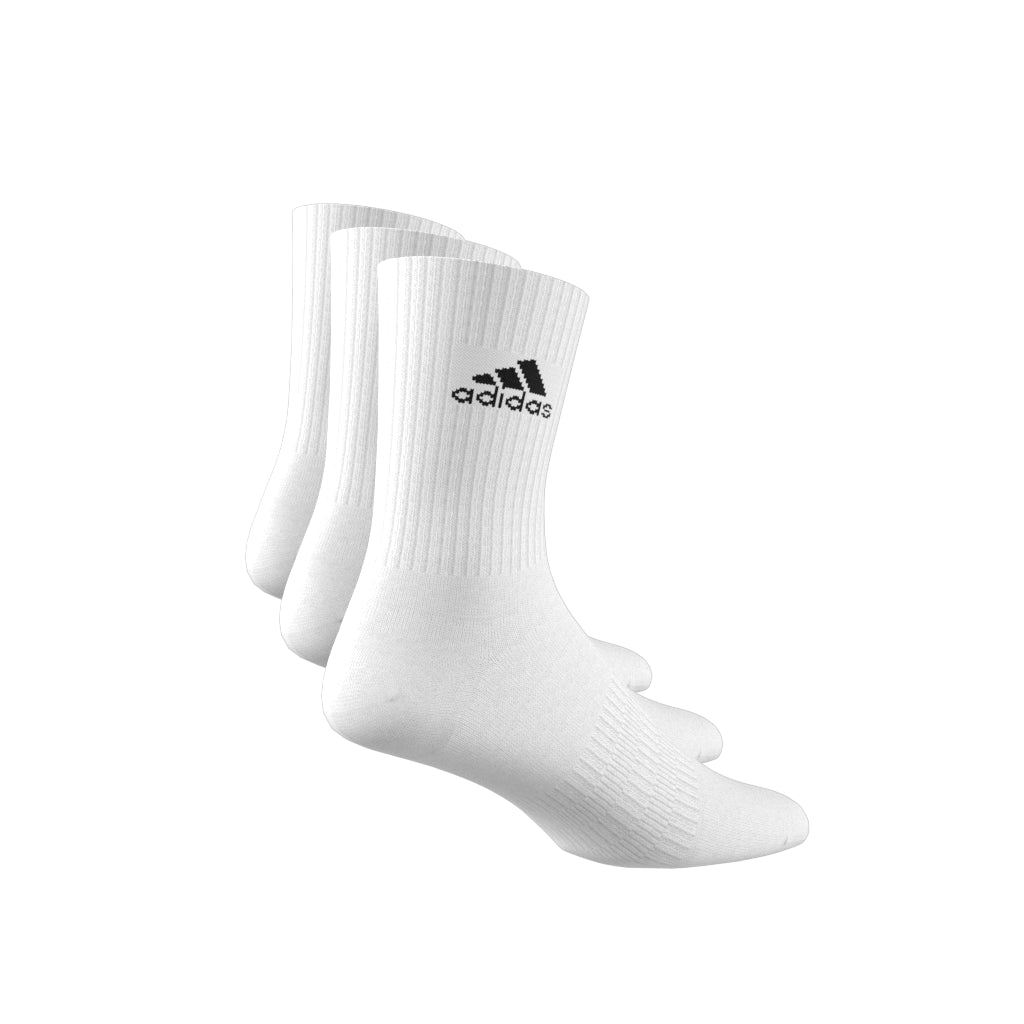 adidas Cushioned (3 Pack) Crew Training Socks - White