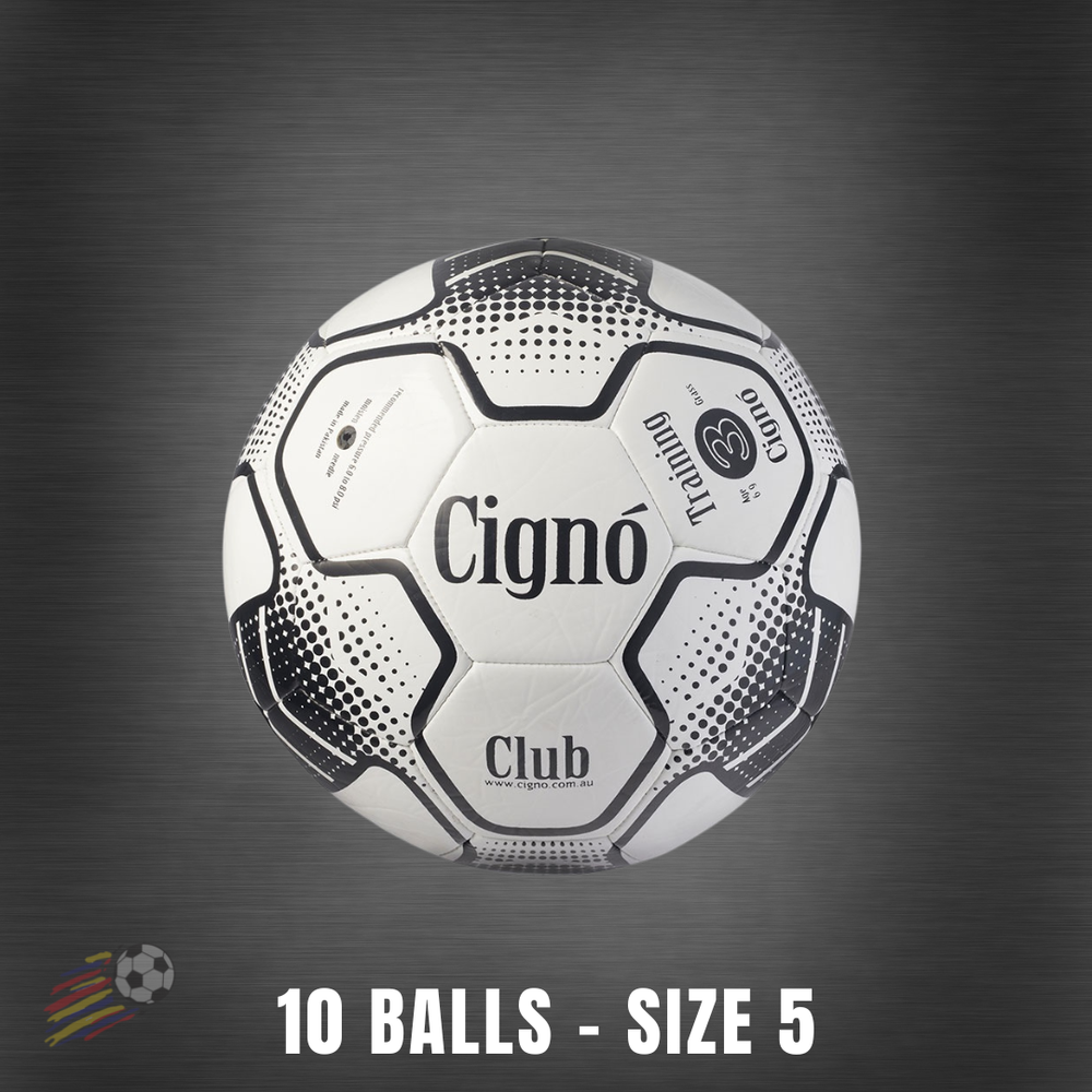 Ball Pack - 10 x Club Training Football White/Black Size 5 + bag