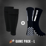 Game Pack | GIOCA Grip Socks + Footless Socks - Black (Size: L)