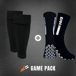 Game Pack | GIOCA Grip Socks + Footless Socks - Black (Size: M)
