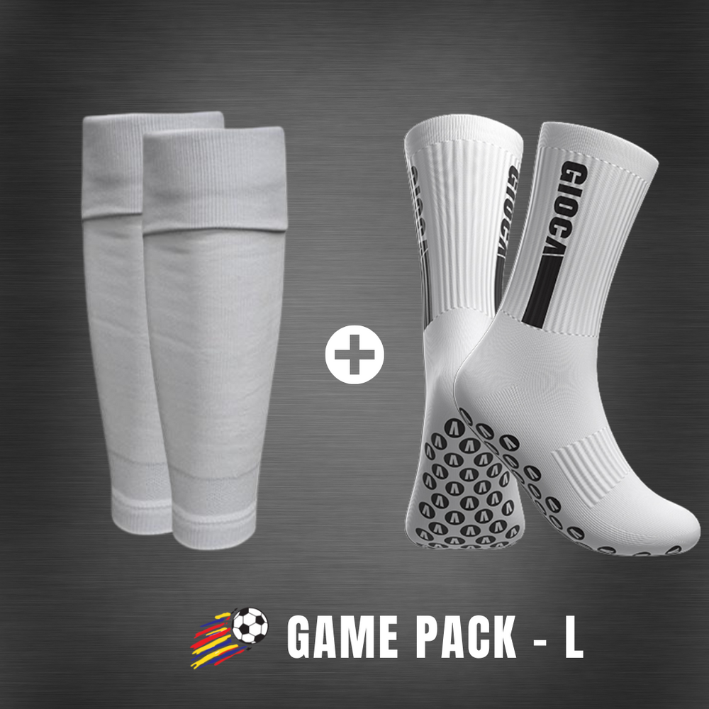Game Pack | GIOCA Grip Socks + Footless Socks - White (Size: L)