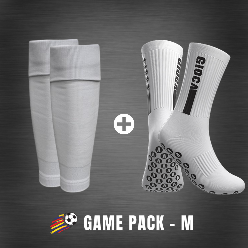 Game Pack  GIOCA Grip Socks + Footless Socks - White (Size: M) – Soccer  World