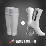 Game Pack | GIOCA Grip Socks + Footless Socks - White (Size: M)