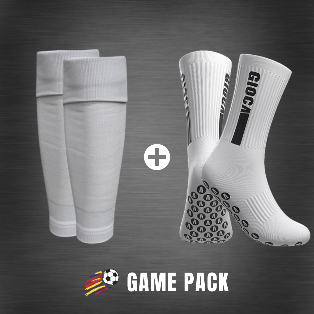 Game Pack  GIOCA Grip Socks + Footless Socks - White (Size: L