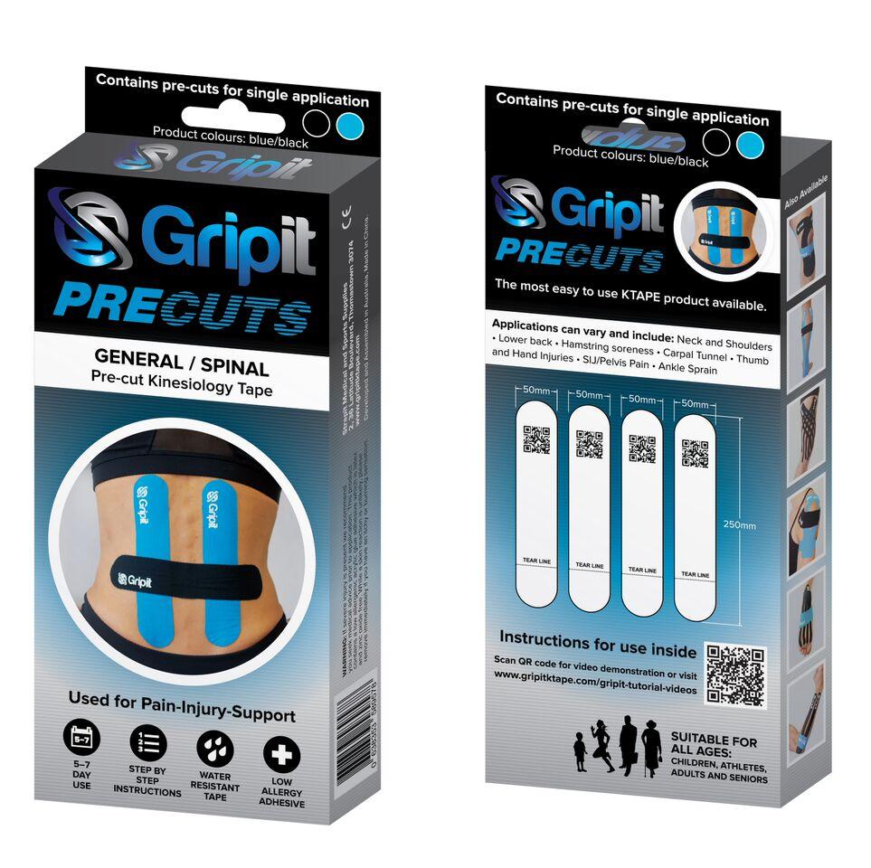 Gripit One Lower Back/General Pack Pre-Cut - Blue/Black